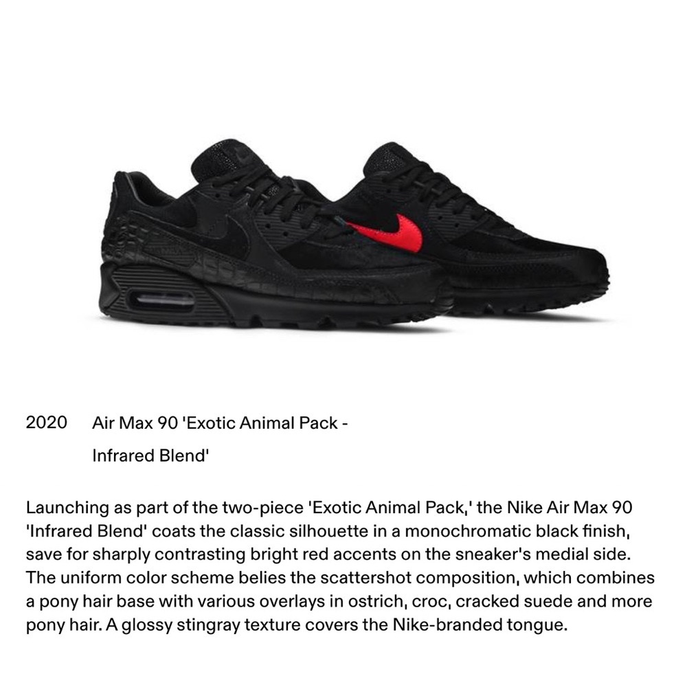 Nike Air Max 90 ‘Exotic Animal Pack Infrared Blend’ US M6/ equivalent to US y 6